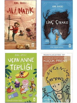 Timaş Çocuk 3 4 ve 5.sınıf Okuma Seti Anıl Basılı Ali Nazik Linç Çıkmazı Uçan Anne Terliği Küçük Prens 4 Kitap