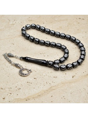 Blackcraft Oltu Taşı Yön Işlemeli Tespih