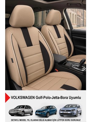 Naz Oto Oniks Bej Tay Tüyü Oto Koltuk Kılıfı (Volkswagen Bora-Golf-Jetta-Polo Uyumlu)