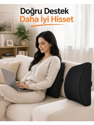 Kırlent Ev Visko Ortopedik Bel Destek Yastığı - Ofis Koltuğu Ve Araç İçi Sandalye Bel Minderi - Medikal Sırt Desteği