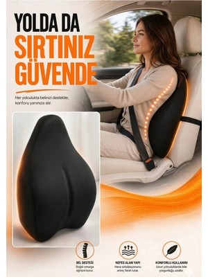 Visko Ortopedik Yeni Nesil Sandalye Sırt Minderi Sırt Dayama Koltuk Minderi Sırt Destek Yastık