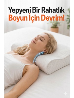 Ortopedik Visco Yastık Boyun Fıtığı Boyun Düzleşmesi Boyun Ağrısı Destekli Lüks Ortapedik Yastık.