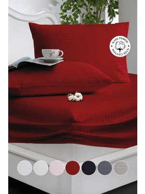 Vionel Home %100 Pamuk Çizgili Saten Tek / Çift Kişilik Lastikli Çarşaf Seti |100X200|120X200|160X200|180X200