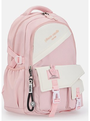 Pierre Cardin Pembe  Kadın  Çok Gözlü Okul Veya Günlük  Sırt Çantası
