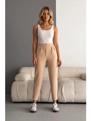 Kadın Ithal Krep Full Likralı Havuç Pantolon