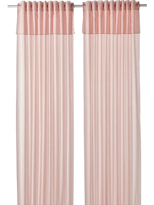 IKEA Moalısa Pembe Fon Perde/2 Kanat