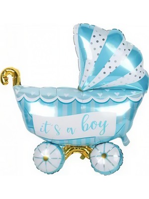 Deha Parti Folyo Balon Baby Boy Mavi Puset Cinsiyet Partisi Baby Shower Bebek Partisi