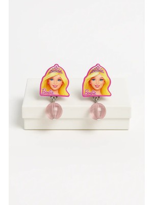 Makewell Barbie Prenses Sıkıştırmalı Küpe Deliksiz Kulağa Uygun Kız Çocuk Hediye