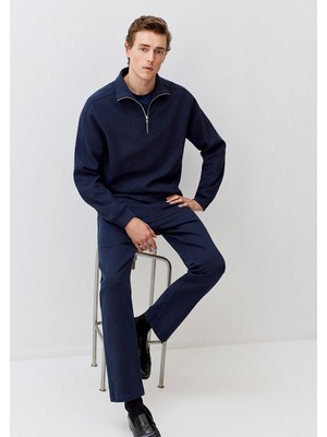Mavi Yarı Fermuarlı Lacivert Sweatshirt 0S10376-70490