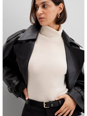 Mavi Siyah Deri Kemer 1913917-900