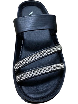 Güven Kundura Kadın Düz Taban Taşlı Terlik