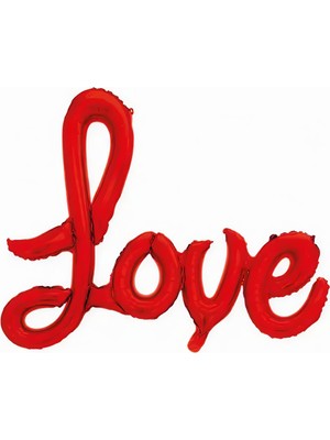 Deha Parti Love Yazılı Kırmızı Helyum Balon Sevgili ve Özel Gün Için Balon