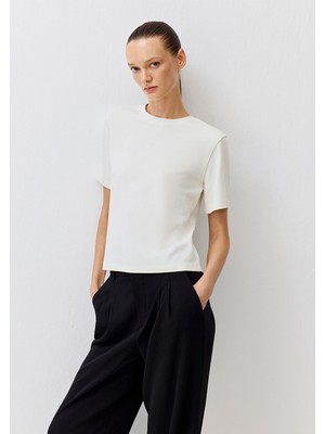 Mavi Ekru Basic Interlok Tişört 1613588-70053