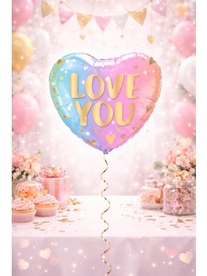 Deha Parti Sevgililer Günü 18" Kalp Unicorn Love You Folyo Balon