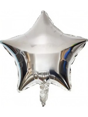 Deha Parti Gümüş Yıldız Folyo Balon 40CM Sevgililer Günü Evlilik Teklifi Romantik  Doğum Günü