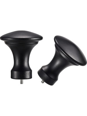 IKEA Backradula Siyah Perde Çubuğu Topuzu