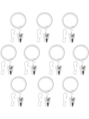 IKEA Syrlıg Beyaz Perde Halkası Seti