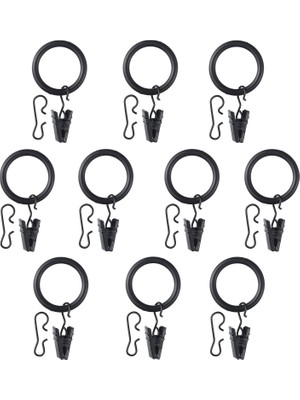 IKEA Syrlıg Siyah Perde Halkası Seti