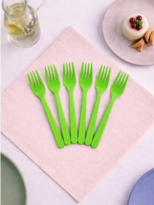 Plastik Çatal Yeşil  25'Li
