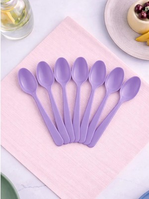 Parti Adresi Plastik Kaşık Lila 25'li