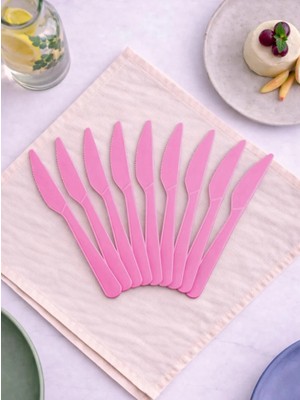 Plastik Bıçak Pembe 25'Li