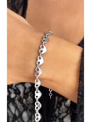 Wind Silver Kalp Kalp Bileklik