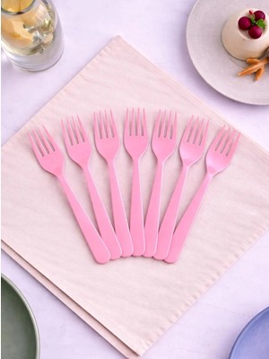 Plastik Çatal Açık Pembe 25'Li