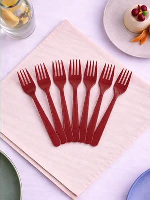 Plastik Çatal Kırmızı 25'Li