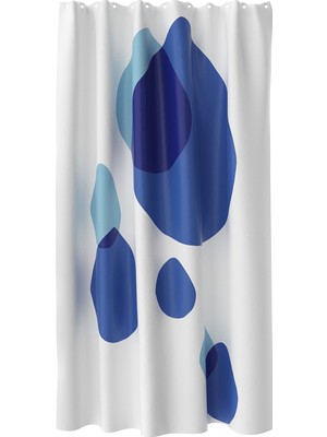 IKEA Bergvattnet Beyaz-Mavi Duş Perdesi