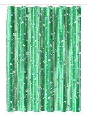 IKEA Bollbuddleja Yeşil-Çiçek Deseni Duş Perdesi