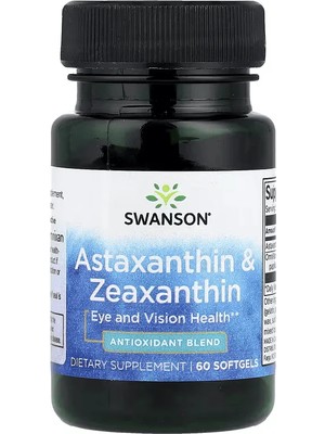 Swanson Astaxanthin & Lutein & Zeaxanthin Eye And Vision Health 60 Softgels