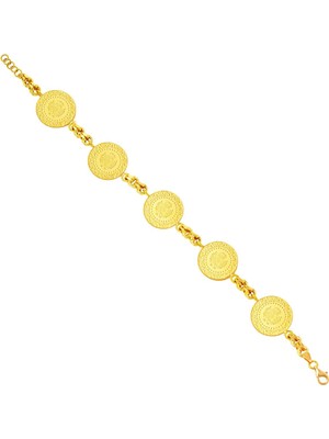 Bilezikci 5 Çeyrekli Kral Zincirli 22 Ayar Bileklik