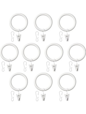 IKEA Syrlıg Beyaz Perde Halkası Seti
