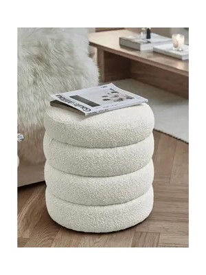 Vivense Relax Teddy Puf, Beyaz