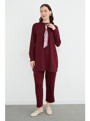 FullaModa Fullamodest Fular Detaylı Çimalı Modal 2 Li Takım