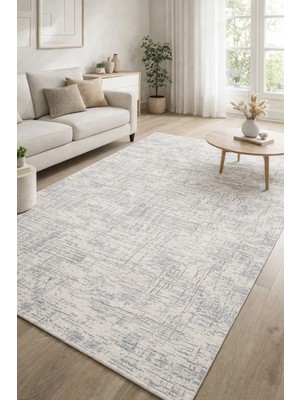Modern Gri Soyut Desen Hav Yüksekliği 2200GR/M² 462.000 Sık Dokuma Pamuk Jüt Taban Salon Halısı