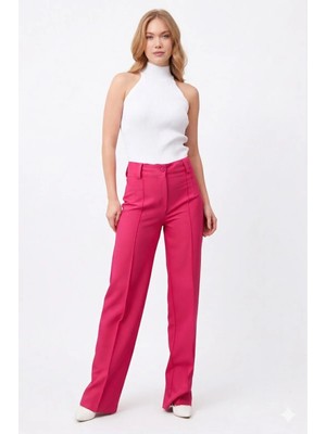 FullaModa Çimalı Yüksek Bel Pantolon