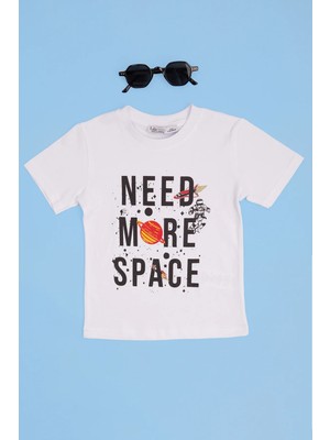FullaModa Need More Space Baskılı Erkek Çocuk Tişört