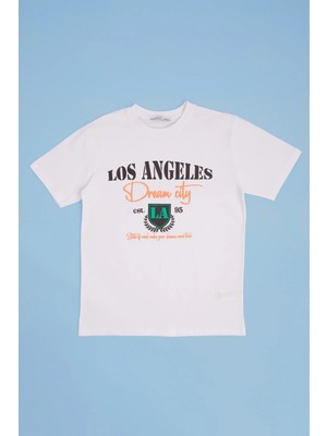 FullaModa Los Angeles Baskılı Erkek Çocuk Tişört