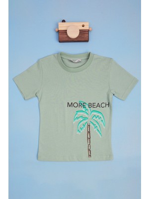 FullaModa More Beach Baskılı Erkek Çocuk Tişört