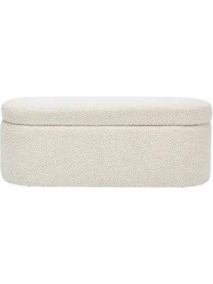 Vivense Lina Teddy Sandıklı Puf, Beyaz