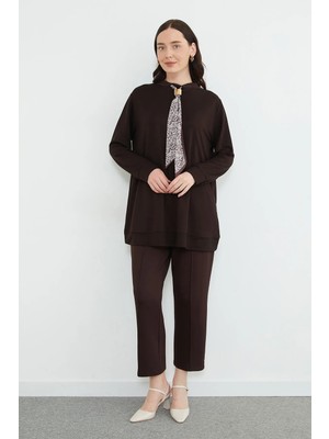 FullaModa Fullamodest Fular Detaylı Çimalı Modal 2 Li Takım