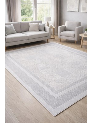 Modern Gri Akrilik Halı 462.000 Vuruş Sık Dokuma Leke Tutmaz Oeko-Tex Sertifikalı