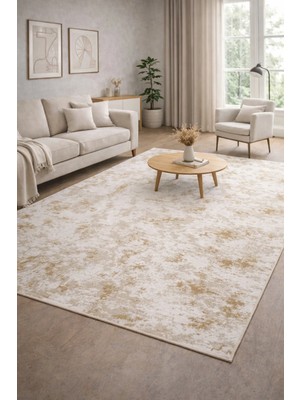 Modern Bej Gold Dokulu Halı Yüksek Havlı, 462.000 Nokta Pamuk Jüt Tabanlı Yumuşak Salon Halısı