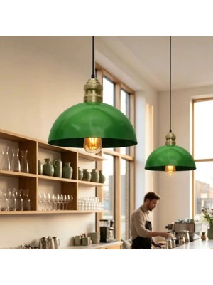 Homing Swiss Retro Yeşil Metal Tekli Sarkıt Avize