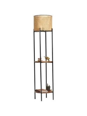 Vivense Vega Rattan Başlıklı Lambader, Siyah