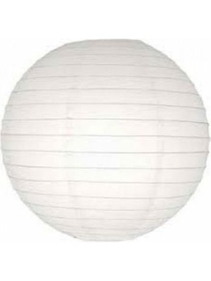 Pileli Store Dekoratif Çin Feneri – Kağıt Lamba - Beyaz - Dev Boy