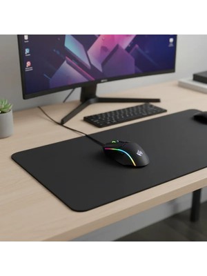 Runaway Kaymaz Alt Tabanlı Siyah Mouse Pad 40x30 cm