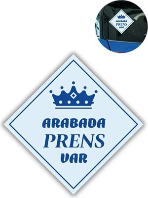 Runaway Arabada Prens Var Uyarı Stickerı 10x10 Cm Cam Etiketi