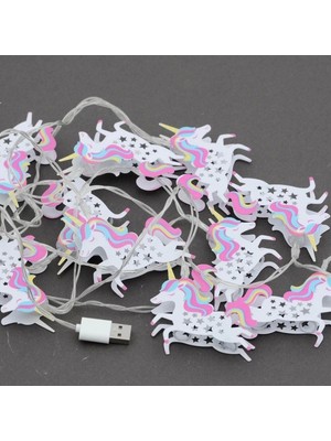 Emh Store Ortama Renk Katan Unicorn Şeklinde Renkli Sıralı LED Lamba ( Lisinya )
